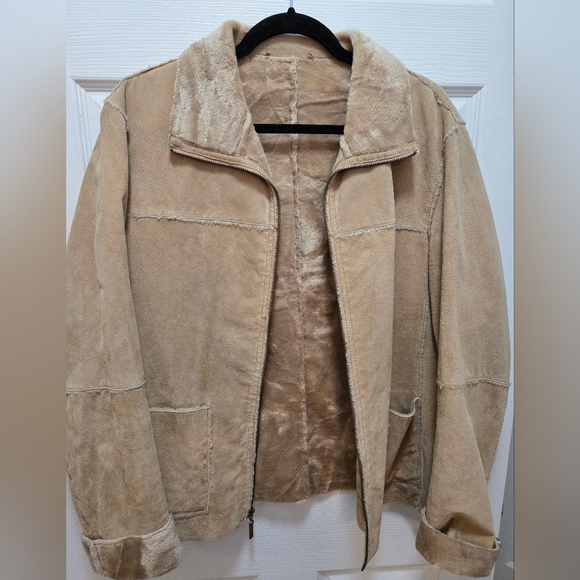 Winlit Jackets & Blazers - Winlit Women's Suede Jacket, Tan, Size L